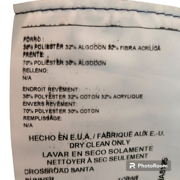 Christmas Tapestry Table Runner 12" W x 33.5" L Crossroad Santa Made In The USA - Picture 6 of 6